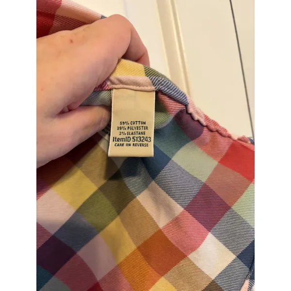 LLBean Women's Plaid‎ Button Up Shirt Multi Color Long Sleeve Casual Top XS - Image 5
