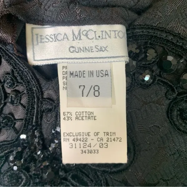 Vintage‎ Gunne Sax black brocade mermaids embellished beaded maxi gown size 7 - Image 5