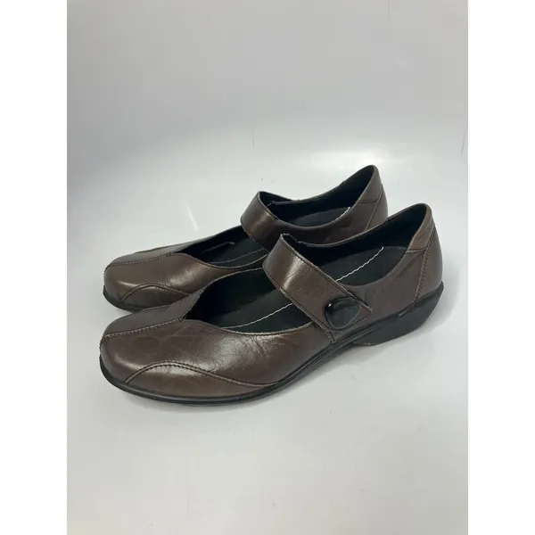 Romika brown leather mary Jane Shoes women's size 38 7.5‎ professional boho - Image 4