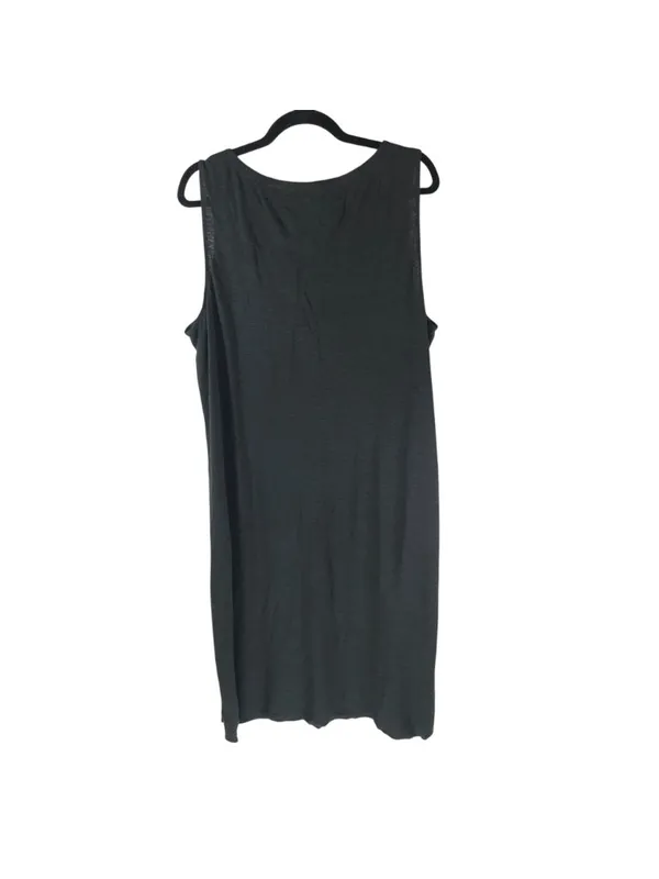 Eileen Fisher Sleeveless Charcoal Gray Knit Tank Dress XL Organic Cotton Hemp - Image 2