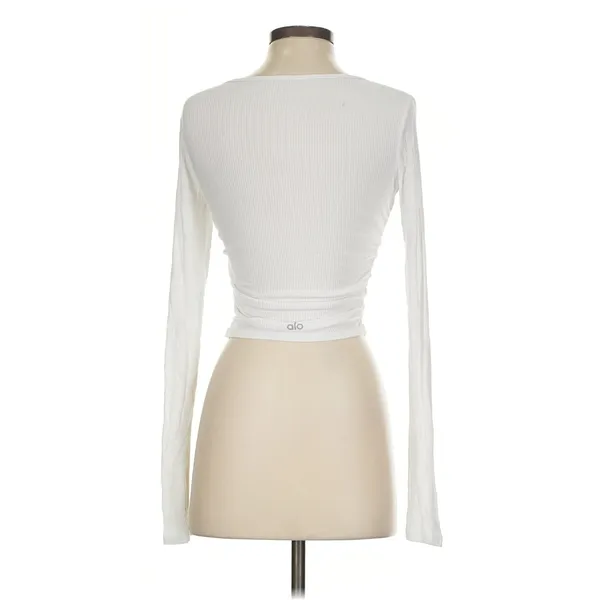 Alo White Gather Long Sleeve XS Top - Image 4