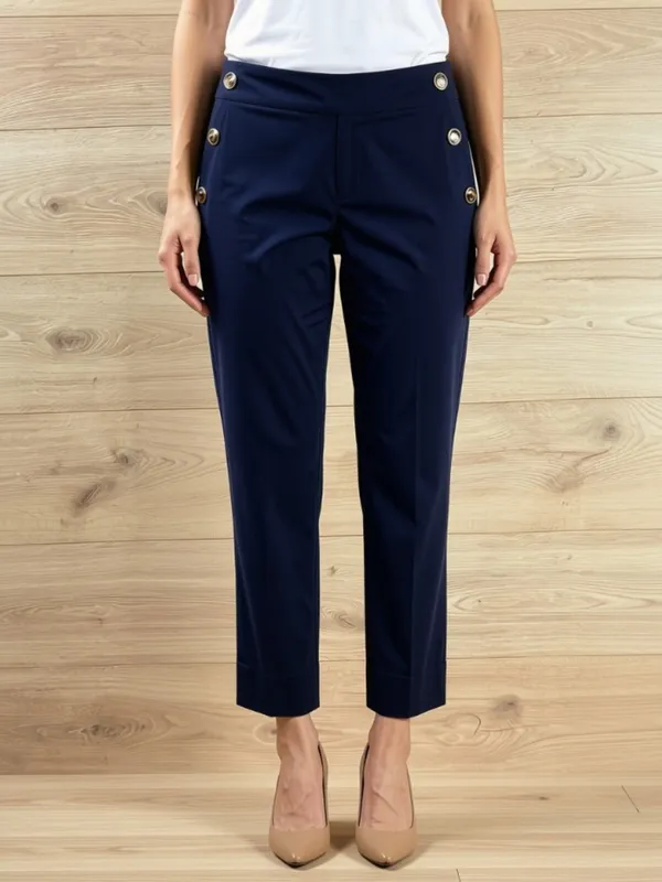 Nanette Lepore Navy Blue Stretchy Crop Pull-on Pants NWT Size Small - Image 2