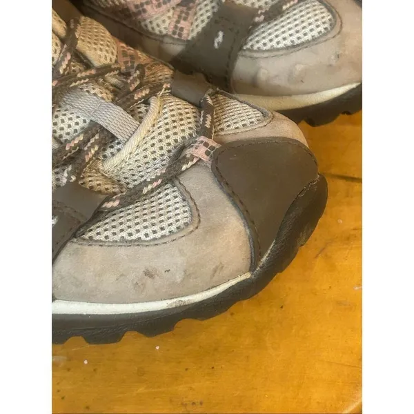 Merrell Hiking Shoes 9.5 Elephant/Pink Waterproof Vibram Low Lace Up - Image 10