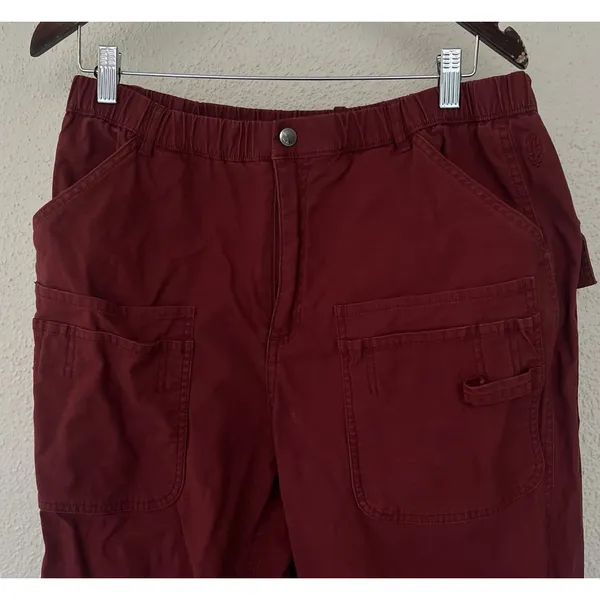 Free People Movement Voyage Pant Red Cargo Utility Front Slash Pockets Large - Image 4