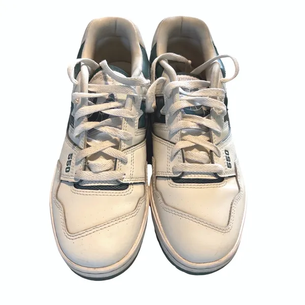 New Balance 550 Sneakers 9.5 White Green Retro Basketball BBW550BI Leather - Image 2