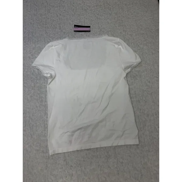 Wild Fable Womens Lace Trim Square Neck Short Sleeve Top White XL‎ NWT - Image 3