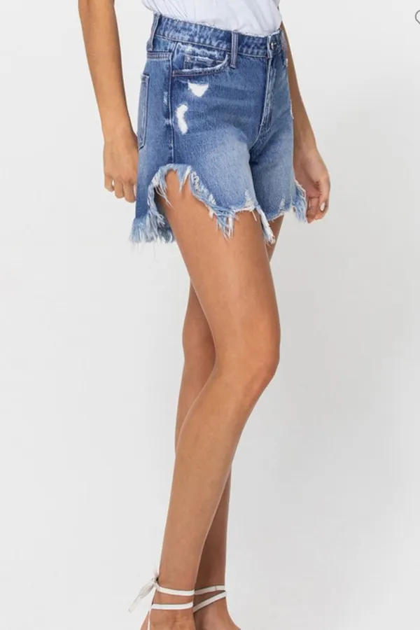 Vervet By Flying Monkey Harmonious Hi-Rise Distressed 6” Jean Shorts - Image 2