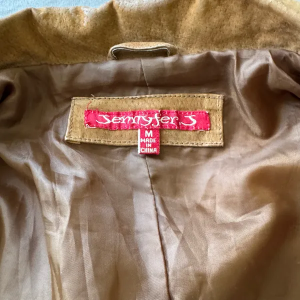 Vintage Jennyfer J Whipstitch Suede Leather Jacket - Image 6