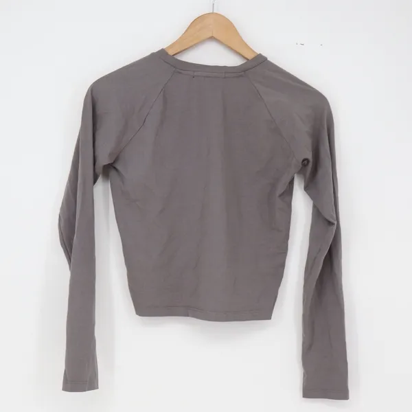 Forever 21 Crop Top Womens Medium New York Brooklyn Gray Graphic LS - Image 5