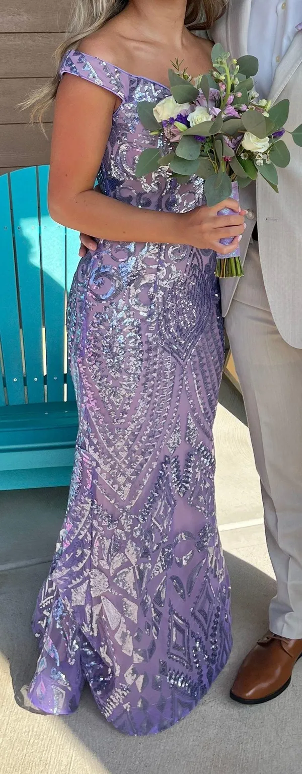 Jovani Purple  Prom Dress - Image 5