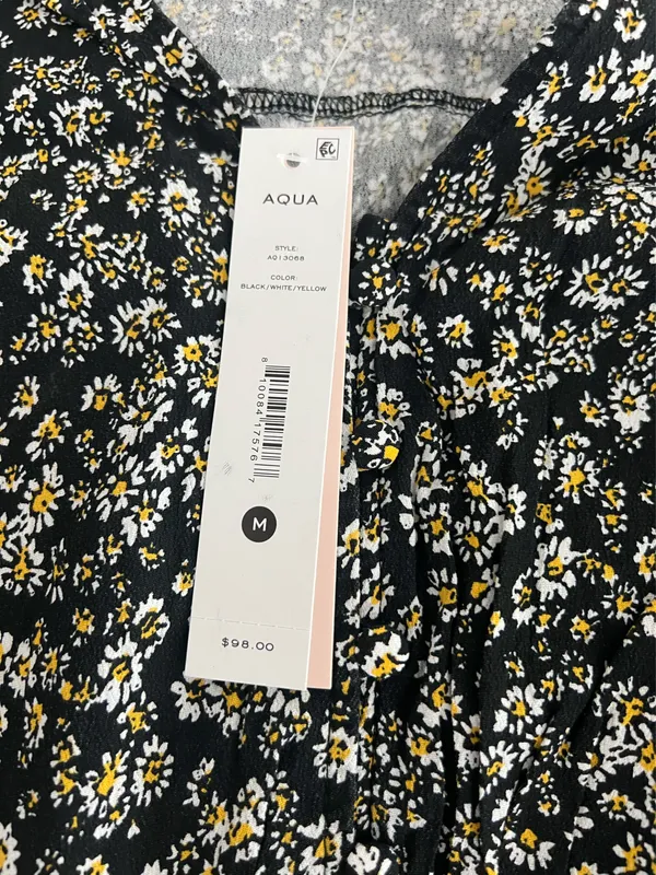 Aqua Black Floral Dress - Image 3
