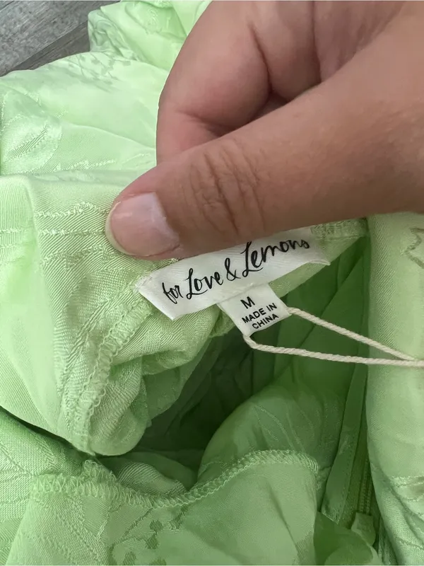 NWT For Love & Lemons Ilana jacquard Midi Dress in Green size M - Image 12