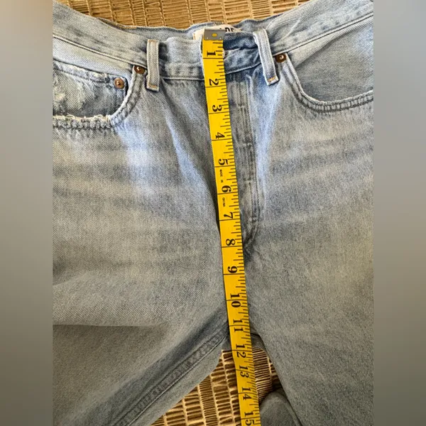 Agolde Riley High Rise Button Fly Straight Crop Size 28‎ - Image 12
