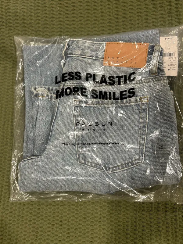 Pacsun Casey Low Rise Baggy Jeans Butt Slit Light Indigo - Image 3