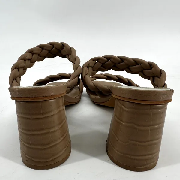 Dolce Vita Paily Braided Sandals Double Strap Chunky High Heels Cafe Stella 8 - Image 5