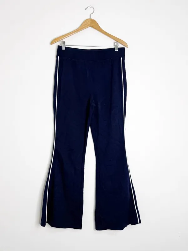 SPANX AirEssentials Sweatsuit Large Navy Full Zip Jacket Flare Pants Set - Image 8