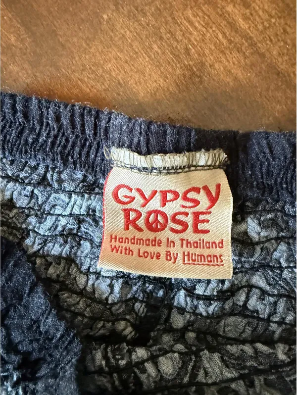 Gypsy Rose Bohemian Style Elastic Waist Palazzo Pants with Side Pocket - Image 8