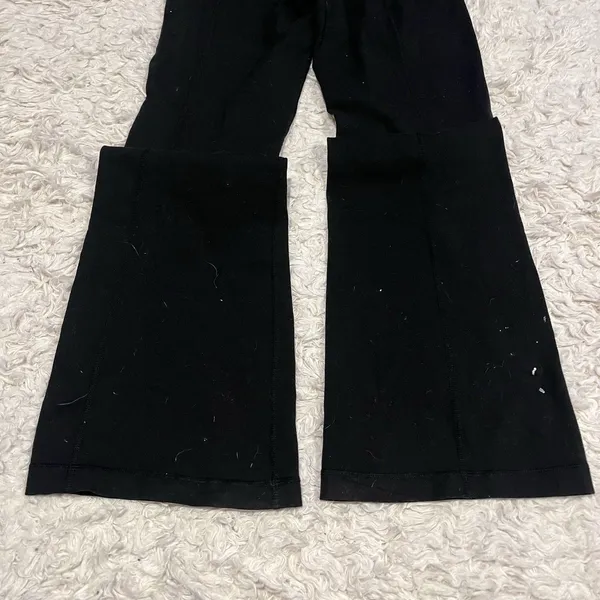 Lululemon Women’s Black Yoga Athletic Leggings Pants Size 6 Blue Waisted Flare - Image 4