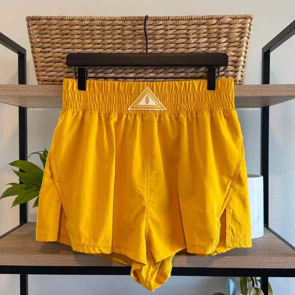 Free People Movement High-Rise Next Round Shorts w/Pockets & Embroidery Patch, L - Image 2