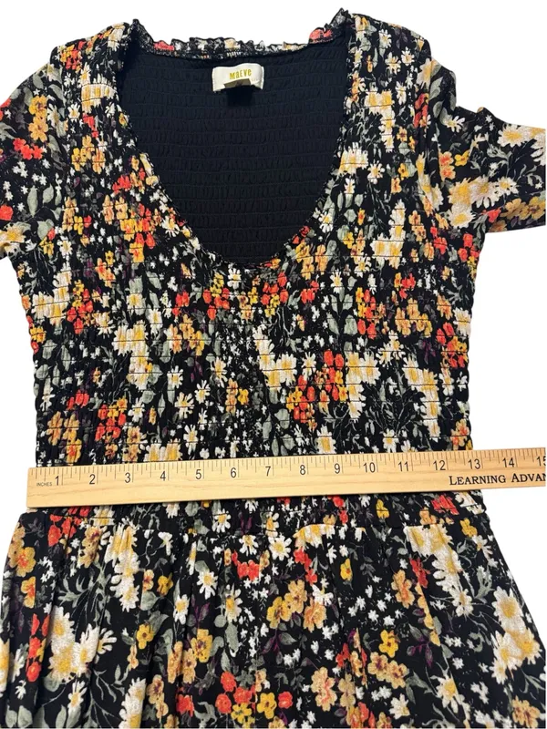 Maeve Black Floral Maxi Dress with Rust and Cream Blooms - Image 8