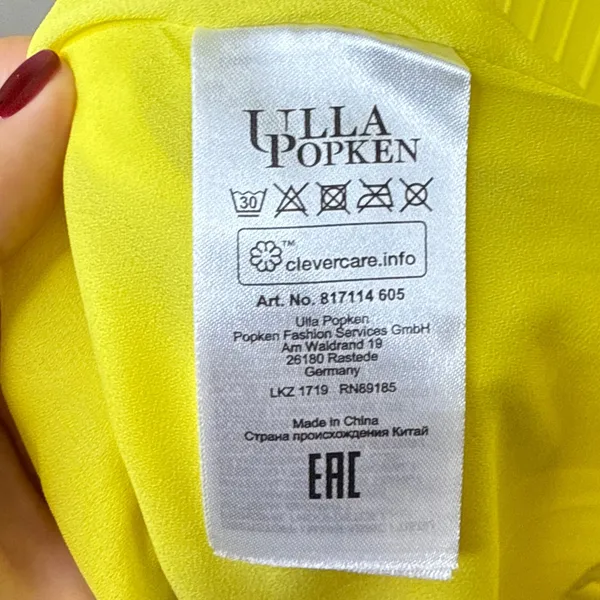 Ulla Popken Yellow Pleated Chiffon Midi Dress Sleeveless Tie Waist Size 24‎ Plus - Image 8