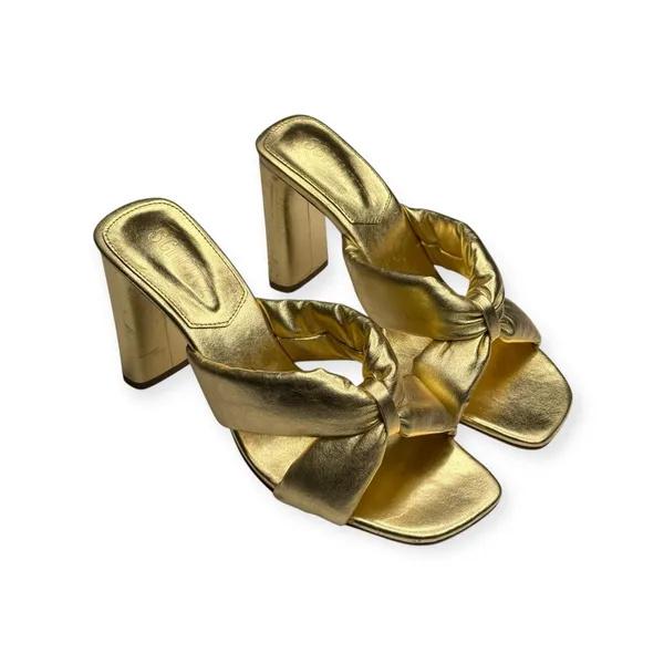 new Schutz 𒀭 Fairy High Heeled Sandal 𒀭Metallic Gold Shimmer Leather 𒀭 7.5M 𒀭 - Image 11