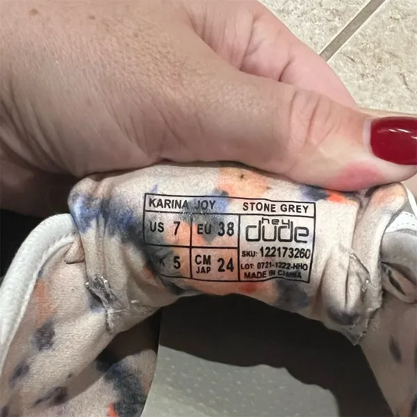 Hey Dude Women's Karina Joy Gray Canvas Slip-On Sneakers Size 7 - Image 7