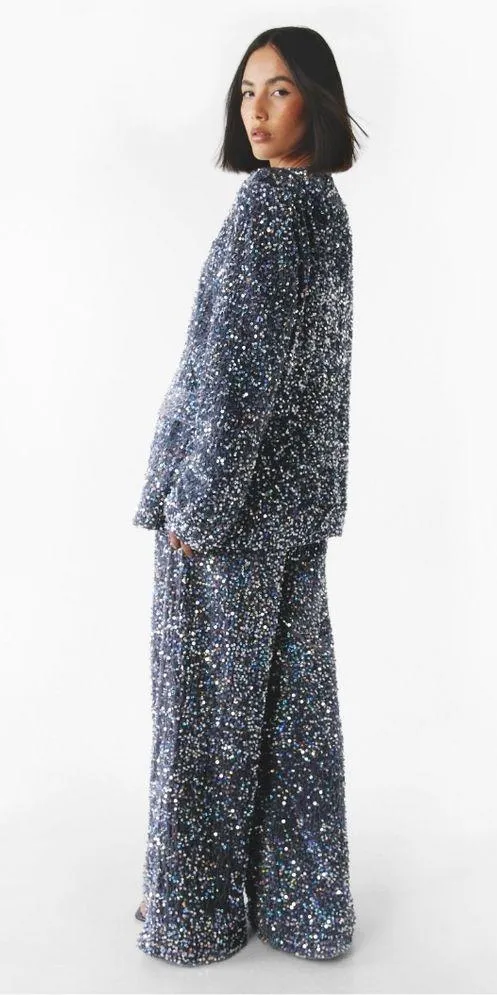 NWT Nasty Gal Sparkly sequin pants Size 14 - Image 3