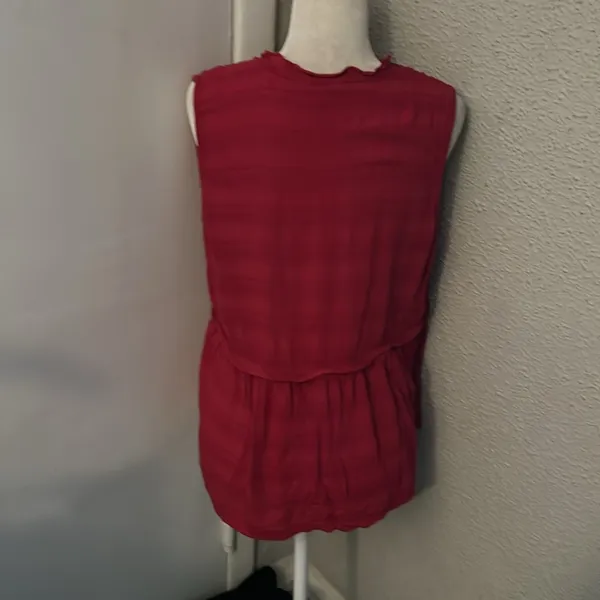 Lucky Brand Sleeveless Ruffle Top XL V-Neck Boho Indie Bohemian Festival Casual - Image 2