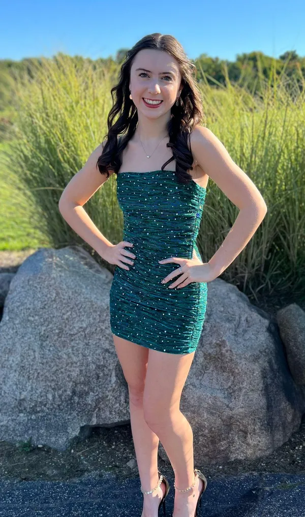 Flirty Vibes Teal Sparkly Bodycon Dress (Lulu’s) - Image 5