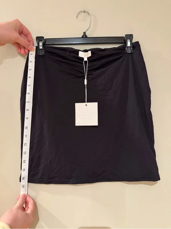 Meshki Black Kara Ruched Front Mini Skirt NWT - Image 5