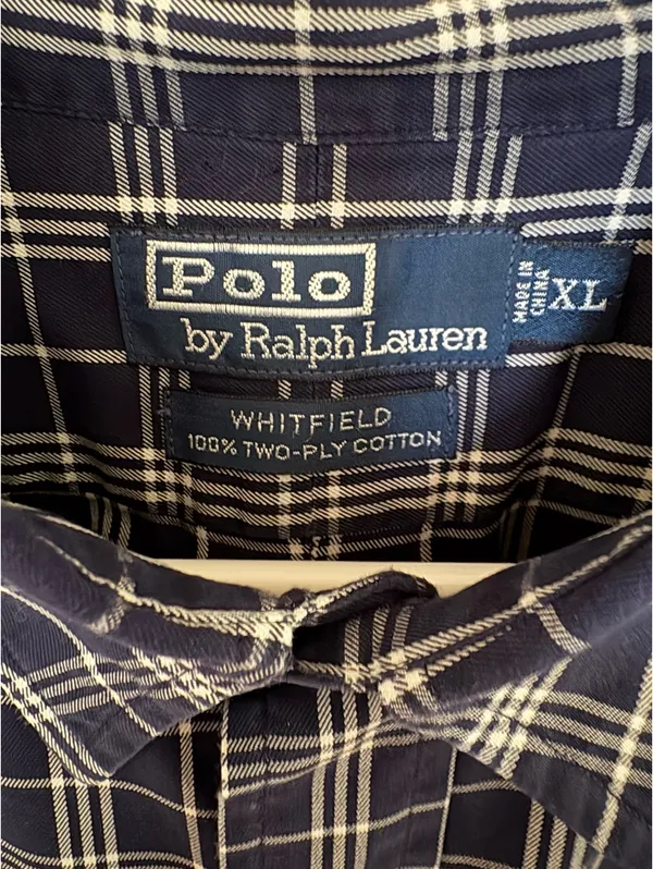Polo by Ralph Lauren Whitfield Men’s XL Blue Plaid - Button Front Shirt 100% Cotton - Image 5