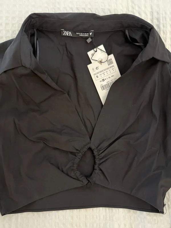 Zara Black Cutout Blouse - Image 2