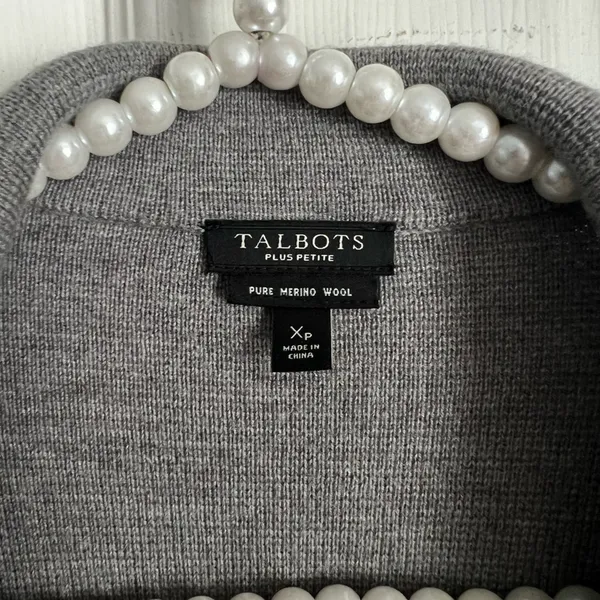 Talbots Sweater Blazer in Merino Wool XP Plus Petite Grey - Image 3