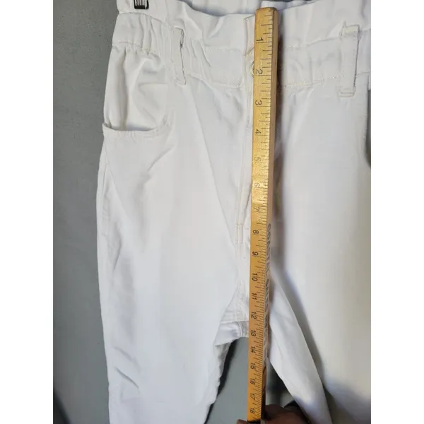Zara Women's White Ankle Jeans High-Waisted Elastic Waist, Size S - Image 7