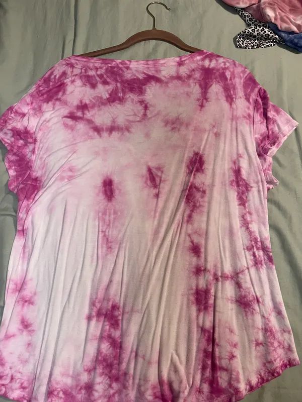 American Eagle Outfitters Pink & White Tie Dye Soft & Sexy Shirt - Image 3
