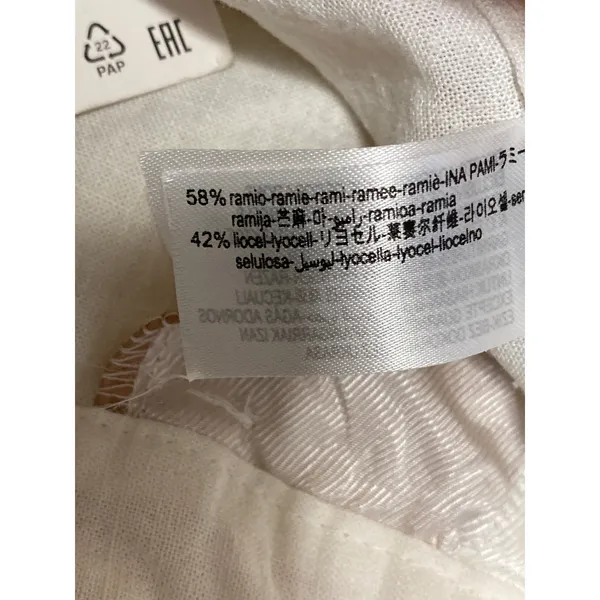 NEW Zara Women's White Floral Embroidered Lace Hem Wide Leg Trousers Pants Sz M - Image 6