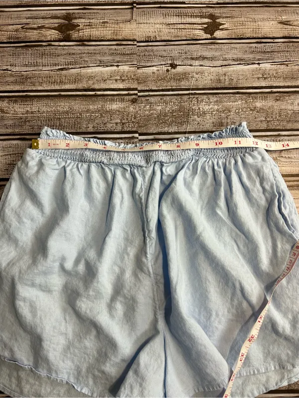 aerie Light Blue Wide-Leg Linen Blend Lounge Shorts Coastal Vacation Size Small - Image 7