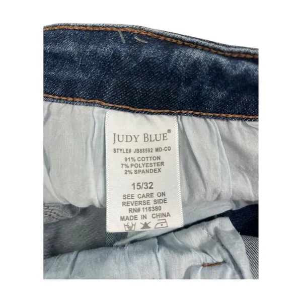 Judy Blue Wide Leg Crop Jeans Womens 32 Blue Stretch High Rise Boho Festival - Image 6