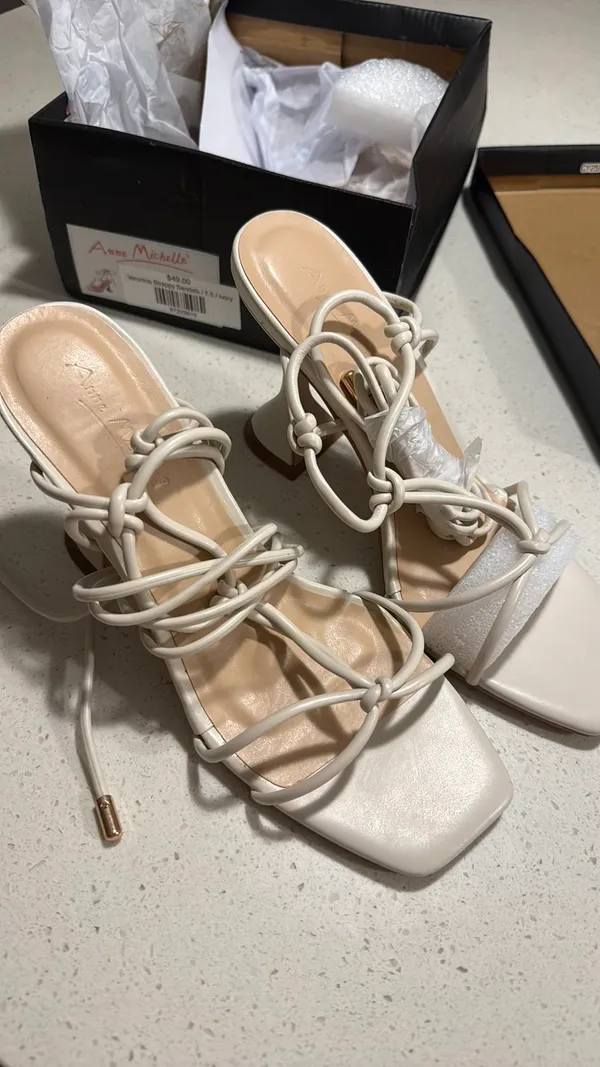 VICI Strappy Ivory Heels  - Image 4