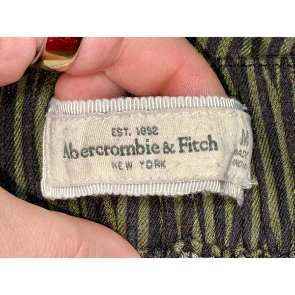 Abercrombie & Fitch Black Green Striped Yoga Track Lounge Jogger Pants Size M - Image 4