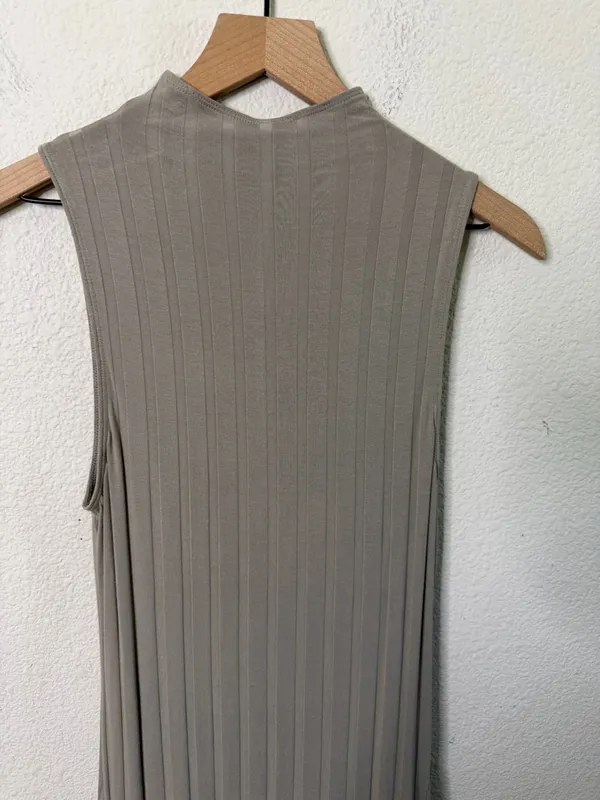 Aritzia Wilfred Leo Midi Ribbed Dress in Silent Storm Green Womens‎ Size M - Image 8