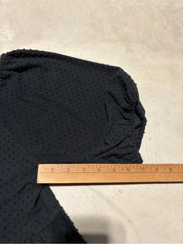 J. Crew Black dot Tiered Puff Sleeve Dress small - Image 9