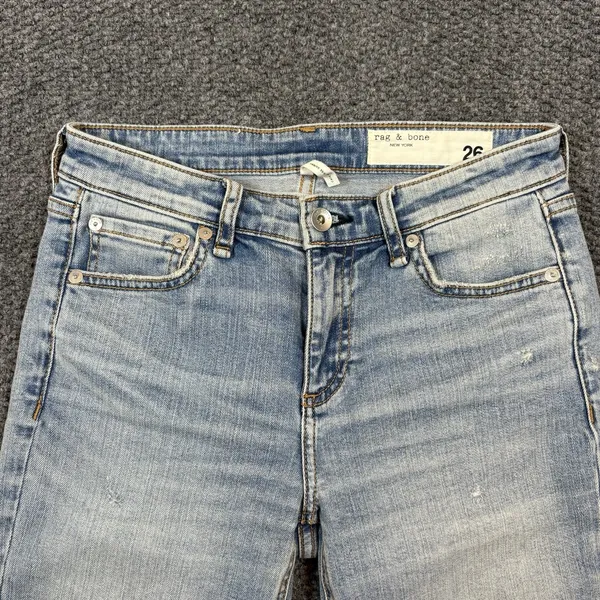 Rag & Bone Light Blue‎ Wash Ankle Skinny Cropped Jeans Womens 26 - Image 4