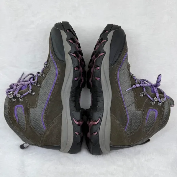 Hi-Tec Dri-Tec Waterproof Hiking‎ Boots Womens 11B Brown Purple Leather 9022 - Image 11