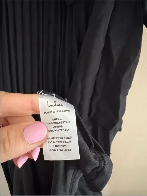 Lulus Divine Charm Black Pleated One-Shoulder Maxi Dress Size Large NWT Formal - Image 10