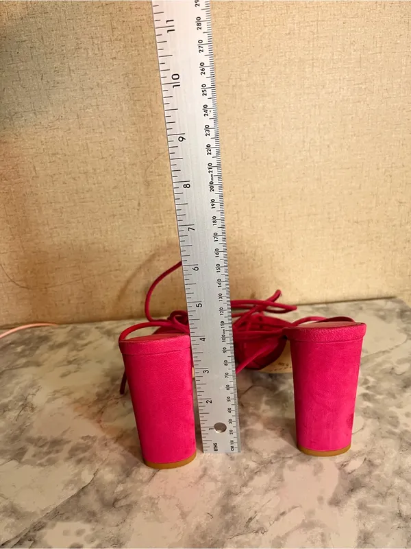 Gianni Bini Hot Pink Strappy Block Heel Sandal - Image 5