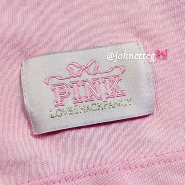 🎀🍭PINK x LoveShackFancy Cotton Retro Tee Pink Lollipop Wash Bling Dog Graphic L - Image 6