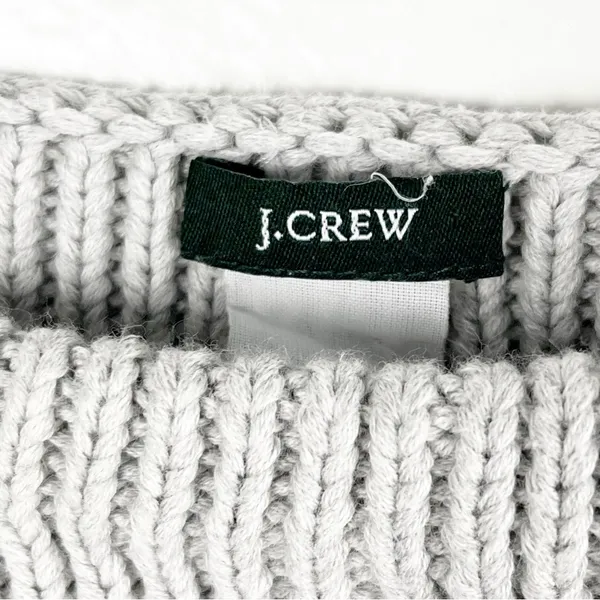 J. CREW Gray Striped Ripplestitch Knit Sweater Size Small Preppy Nautical Casual - Image 3