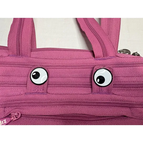 Zipit Pink‎ Zipper Shoulder Bag with Eyes | Quirky Novelty Tote Purse | 11x9" - Image 8